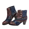 Buty 2023 Bohemian Dam-size Bohemian Doc Martens Ethnic Style Casual Vintage Patchwork na wysokim obcasie kostka T230809