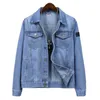 Cappotto di jeans blu chiaro moda uomo 2023 Primavera e autunno Nuova versione coreana di grandi dimensioni del cappotto di tendenza Giacca isolana di mezza età 58 373