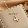 Pendentif Colliers Or Couleur Collier pour Femmes Zircon Bijoux Pendentif Collier En Acier Inoxydable Sirène Coeur Papillon En Acier Inoxydable Tournesol J230809