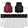 Gilets pour hommes Causal Hommes Noir Rouge V-cou Gilet pour Affaires Sans Manches Paisley Mariage Homme Gilet Soie Cravate Noeud Papillon Poche Carré Bouton De Manchette 230808