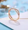 Anelli a grappolo Solid 14K 585 Rose Gold Moissanite Split Shank Wedding Band per le donne Regalo di anniversario