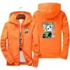 Herenjassen Lente Herfst Outdoor Wandeljack Geul Rits Capuchon Waterdichte Jas Chinese Stijl Panda Patroon Regenjas