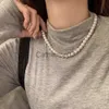 Pendant Necklaces Vintage Style Simple Natural Freshwater Pearl Chain Necklaces For Women Wedding Love Gift Necklace Fashion Glamour Jewelry J230809