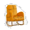 Cadeira de balanço Poltrona de balanço moderna de meados do século, estofada com encosto alto, planador de balanço, laranja