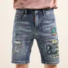 2022dsq trendige Herren-Patch-Hip-Hop-Street-Style-Herrenhosen, Denim-Shorts mit hoher Ladung, personalisierter Stil