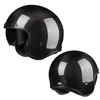 Capacetes de motocicleta Fibra de carbono Capacete de segurança para motocicleta 3/4 Jet Cafe Racer Casque Motociclistas Racing Casco