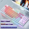 H87 Wired Mechanical Keyboard 10 slags färgglada belysningsspel och kontor för Microsoft Windows och Apple iOS -system