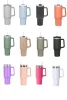 Gobelets de 40 oz Tasses en acier inoxydable isolées sous vide personnalisées avec poignée et paille Adventure Quencher Travel 40 oz Camping Mugs 0809