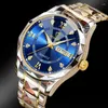 Relojes de pulsera BINBOND para hombre, relojes de cuarzo, acero inoxidable, resistente al agua, semana, fecha, moda, azul, reloj para hombre, reloj Masculino