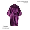 Men's Sleepwear Mens Silk Satin Long Robes Women Sleeve Homewear Intimate Lingerie Wrap Dressing Gown Bathrobe Nightgown Pajamas For Couple