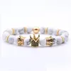 Bijoux Mticolor Support Fba Goutte Roche Volcanique Naturelle Bracelet Perlé À La Main Incrusté Zircon Couronne Mode Charme Livraison Fête Même Dhymq