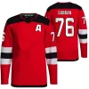 New Jersey''Devils''hockey Jerseys 86 Jack Hughes 2021-22代替本物のプロブラックジャージーNジャージーデビルズ13ニコヒシル76 P. K.サブバンホッケーPL