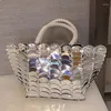 Moda metallo Bling spalla di lusso perle borsa da donna borsa vacanza borsa da ballo borsa a tracolla