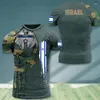 T-shirts pour hommes Drapeau d'Israël Graphiques militaires Impression 3D Été Tough Guy Style Sports décontractés Lâche Col rond T-shirts à manches courtes Tops