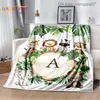 Blankets Swaddling Customized Baby Name Blanket Wildlife Zoo Blanket Woodland Blanket Children's Birthday Gift Cute Unicorn Blanket Z230809