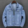 Fashion Denim Coat Men Spring Autumn Casual Light Blue Men 2023 Ny pendlare stor storlek Top Fashion Luxury Coat Middle-Aged Stone 256o