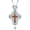 Pendant Necklaces Jesus Crucifix Cross Necklace Clear Crystal Chain For Men Women Priest Church Accessories Religious Pastor Jewelry Gift