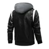 Men's Jackets Autumn And Winter Leather Coat Large Pu Standing Collar Knitted Hooded Motorcycle Sports Korean Edition Jacket 230809