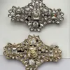 Vintage bling brosch damer underbar diamantgrön jadeit inlagd antik kopparbrosch personliga lyxfestsmycken