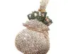 Designer Jewelry AAA Gems Newest Custom VVS Moissanite Iced out 10k 14K Gold Custom Prong Setting Money Bag Pendant
