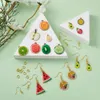 Lucite in plastica acrilica 144 pezzi / scatola Orecchini a tema frutta fai da te Kit per la realizzazione di kit con pendenti smaltati in lega Ganci per orecchini in ottone Anelli di salto chiusi ma non saldati 230809