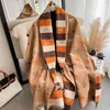 Scarves Luxury Winter Cute Cashmere Scarf Women Design Thick Pashmina Blanket Warm Shawl Wrap Neckerchief with Tassel Poncho Stoles 230809