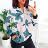 Women's Jackets Womens Casual Daily Lightweight Zip Up Jacket Floral Print Coat Stand Collar Short Sports Outwear Office Outfit