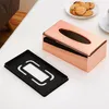 Paper Rack Elegant Royal Rose Gold Car Home Rectangle Shaped Tissue Box Container Towel Napkin Tissue Holder Y2003282100