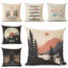 Shabby Chic Decor Home Decor Zima Mountain Cushion Cover Camp Rzut poduszka na sofę krzesło na zewnątrz malownicza poduszka 45 cm COJINE273H