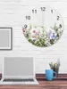 Wall Clocks Vintage Watercolor Flower Plant Luminous Pointer Clock Home Ornaments Round Silent Living Room Office Decor