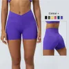 Dames Short Cross Waist Yoga Shorts V-cut Pilates Gym Fitness Sport Short Pants Tight Butt Lifting Outdoor Hardlopen Dans Fietsen Leggings 230808