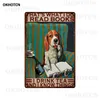 ブラックキャットメタルサインを得る裸のブリキの看板面白い動物メタルポスター犬ペットショップ用のバスビンテージプラークウォールステッカー