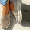 Klänningskor Fashion Women's Shoes 2022 lägenheter Rhinestone Bling Sewing Platform Loafers Luxury Shoes Casual Comfort Female Shoes J230808