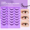 Transparent Stalk 7Pairs/set Natural Long False Eyelashes Dramatic Fluffy 3D Faux Mink Lashes Wispy Eye Lashes Thick Soft Daily E426