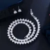 Zestawy biżuterii ślubnej cwwzircons błyszcząca miłość Serce Kształt Cuubic Zirkonia Choker Naszyjnik Zaraz Bridal Party For For Women T572 230808