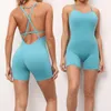 Yoga Outfit Yoga Outfits Backless Jumpsuit Set Bodysuit Women Gym Short For Fitness Sportswear Push Up Workout Clothes Athletic Wear 230422