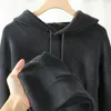 Kvinnors hoodies 2023 Autumn Winter Fashion Women Sweatshirts Aussie Fleece Hooded Big Pocket Sweater Casual Loose Pullover