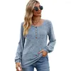 Damesblouses Lente Herfst T-shirt Lange mouw Stretch Ronde hals Effen kleur Manchet Dames Tops Shirt Pullover