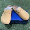 Tasarımcı Slipper Kadınlar Süit Süet Sandal Erkekler Slayt Yaz Slip-On Mule Deri Sandalet Klasik Flip Flops