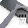 Mens Ties 6cm Classic Cotton Handmade Skinny Grey Plaid Neckties Striped Narrow Collar Slim Cashmere Casual Tie Accessories Gift