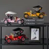 Decoratieve Objecten Beeldjes Vintage Antieke Auto Miniaturen Metaal Ambachten Creatief Woonkamer Decoratie Huis Sculptuur Bureau Ornamenten 230809