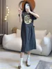 Abiti casual T-shirt oversize di media lunghezza Abito in cotone sciolto Midi Lolita vintage da donna 2023 Moda femminile africana Carina