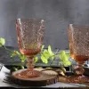 270ml European style embossed stained glass wine lamp thick goblets 7 Colors Wedding decoration & gifts Wine Glasses