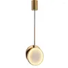 Lampade a sospensione Camera da letto Comodino Sala da pranzo Bar Golden Luxury Natural Marble LED Light Lampada da arredamento minimalista Nordic Living