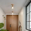 Światła sufitowe Nordyckie drewniane światło pojedyncze głowice Przezroczyste szklane lampy do mieszkań drzwi wejściowych balkonowy korytarz korytarzowy