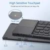 Новая портативная мини -три складной клавиатуры Bluetooth Беспроводная складная клавиатура сенсорной панели для iOS Android Windows планшет iPad