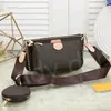 멀티 포케 트 액세서리 가방 가방 크로스 바디 디자이너 여성 가죽 체인 클러치 클래식 플라워 그리드 블랙 핑크 베이지 색 지갑 어깨 가방 지갑