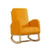 Cadeira de balanço Poltrona de balanço moderna de meados do século, estofada com encosto alto, planador de balanço, laranja