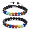 Pulseiras de cadeia de contas de pedra natural com oito planetas para mulheres, homens, amantes, galáxia, sistema solar, lava, rocha, ioga, chakra, charme, pulseira D Dh5I6