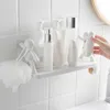 Bathroom Shelves Accessories Shelf Shower Rack Corner Organizer Nodrill Plastic Storage Holder For Kitchen Toilet 230809